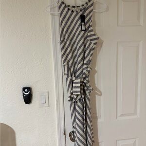 Banana Republic Striped Maxi Dress - Black and White